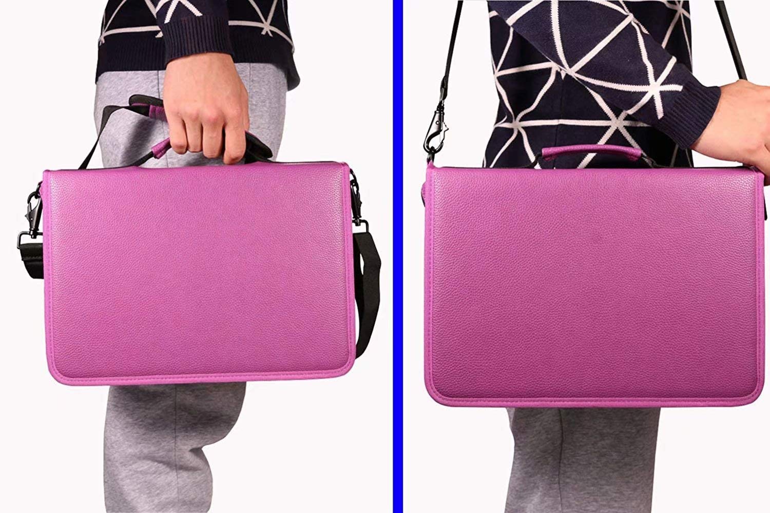160 slots Astuccio Matite Grande in Pelle Astuccio Scuola Cancelleria Borsa per Matite Colorate Portamatite per Studenti e Artisti(Viola)