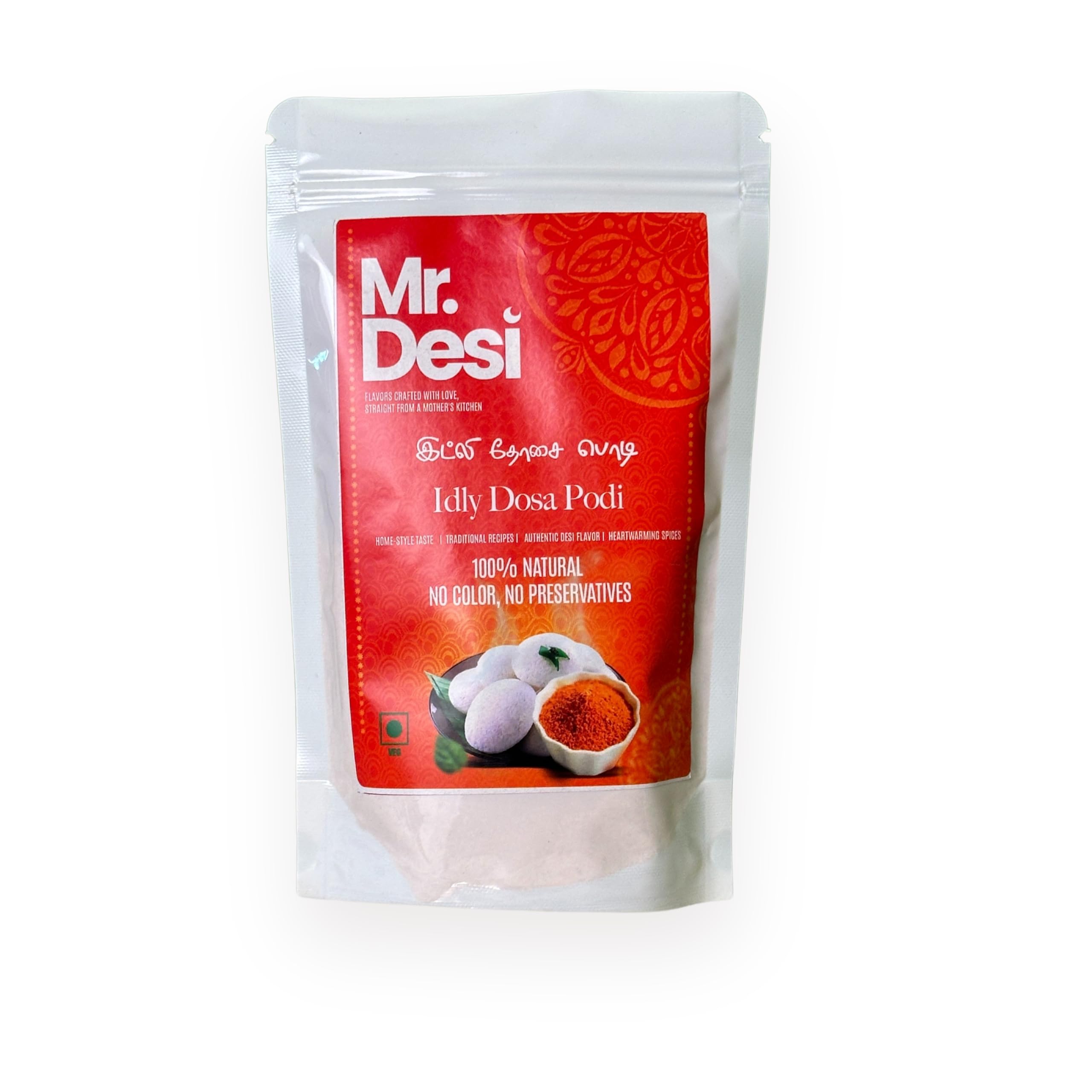 Mr. Desi Idli Podi 200g | South Indian Spicy Chutney Powder | Instant Gunpowder for Idli & Dosa | Masala Mix | Andhra Gunpowder | Karam | Kandi | Mulgapodi | Chutney Masala |