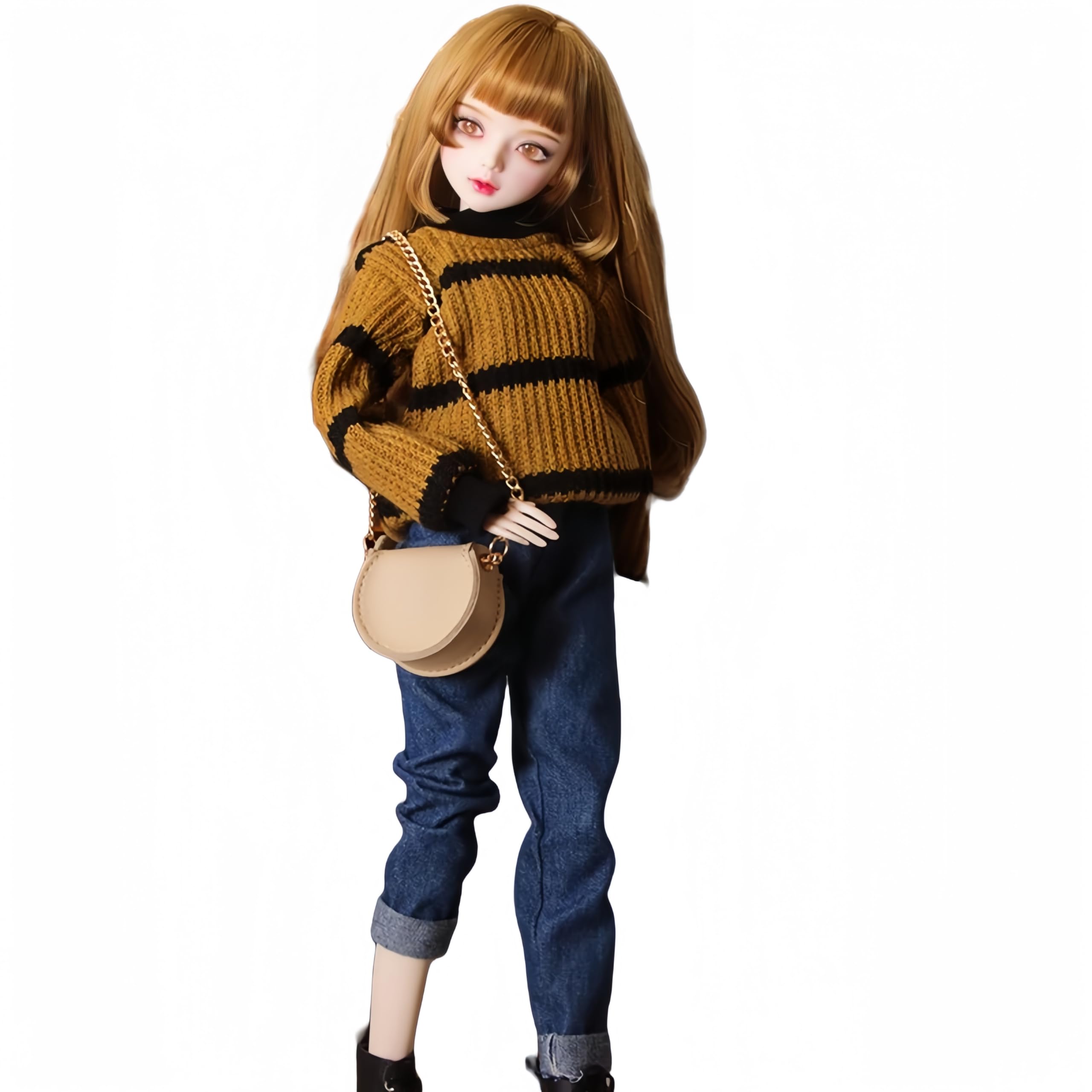 AMITD Bjd Doll Clothes, Ball Jointed Doll Clothes, Handmade, Sweater, for 1/3 1/4 bjd Doll (Red (Clothes and Pants), 1/3)