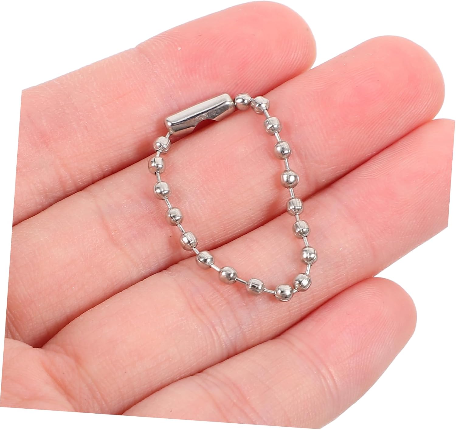 HEALSOPTHY 100pcs Bead Chains for Keychain Decorative Bead Chains for Projects Tag Connectors for Crafting and Unique Creations