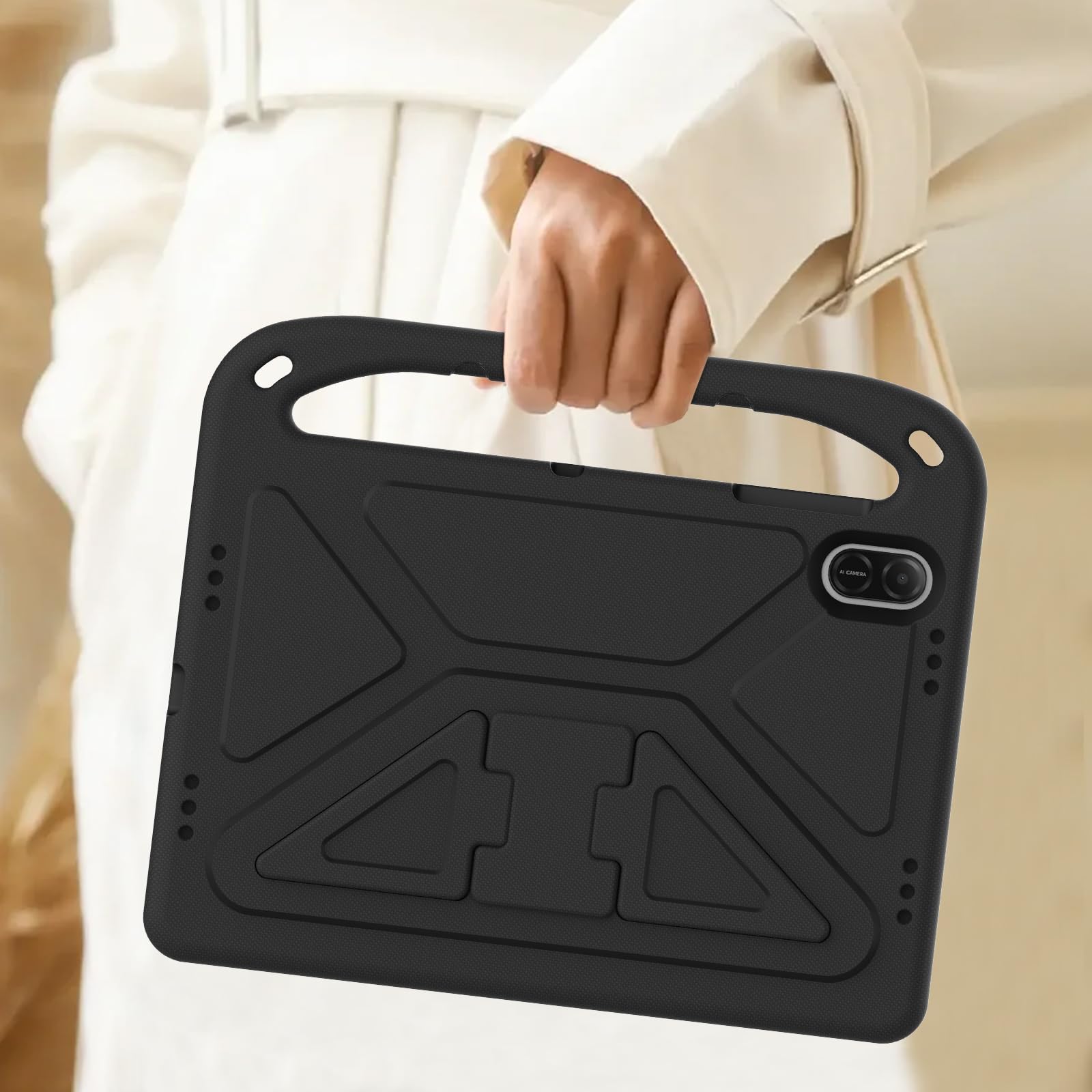 FDHYFGDY Custodia per Honor Pad X8a/Honor Pad X8b Cover, Custodia Leggera e Resistente Antiurto con Maniglia per Il Trasporto, Robusta Cover Protettiva per Bambini e Adulti,Nero