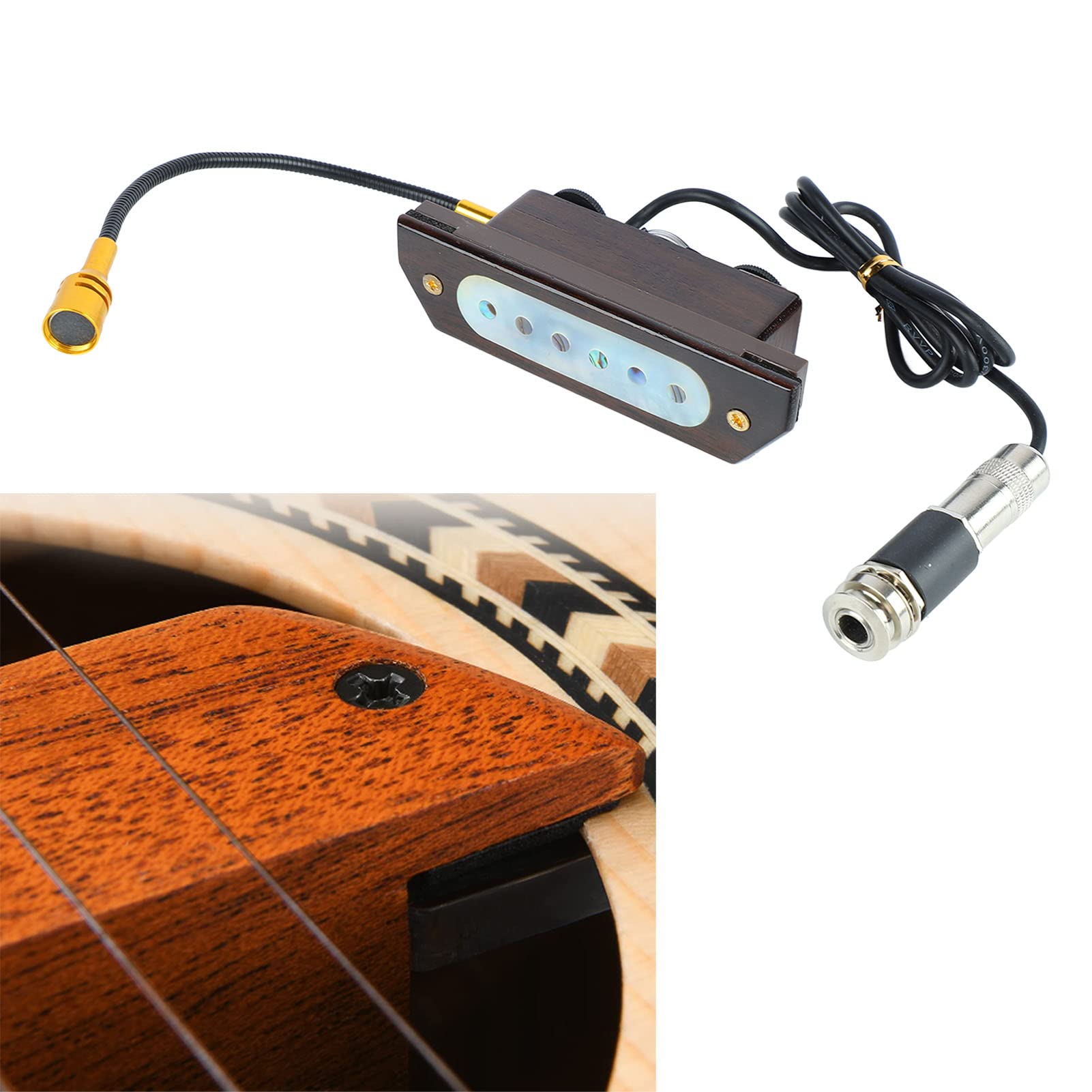 Pickup per chitarra acustica a doppia bobina Pickup elettrico Pickup Premium Materiale in palissandro Eccellente qualità del suono Easy Installazione per chitarristi elettrici