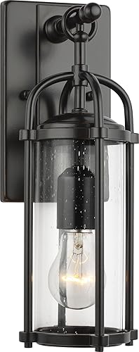 Feiss OL7621ES Dakota - Farol de pared con iluminación de patio al aire libre, bronce, 1 luz (6 pulgadas de ancho x 17 pulgadas de alto) 100 vatios