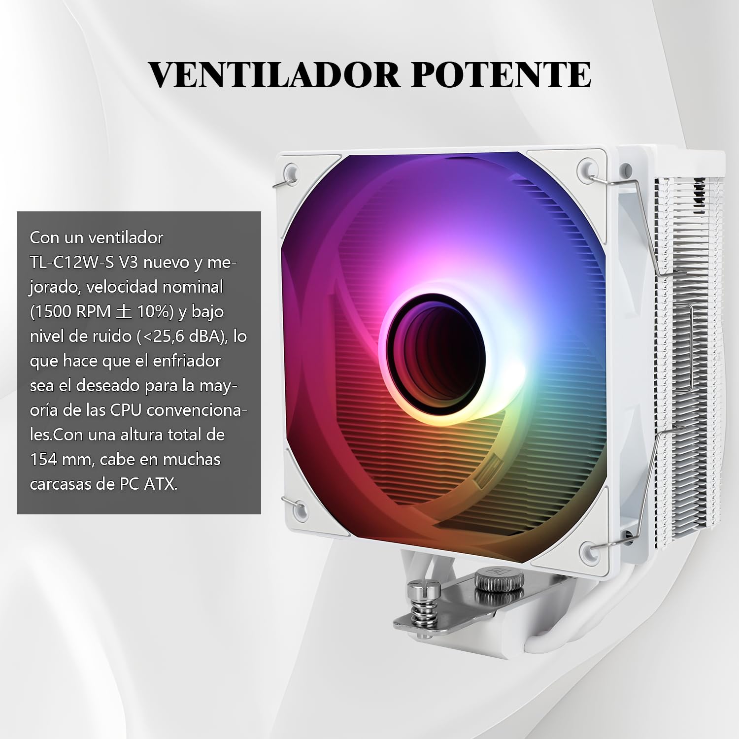 Thermalright Assassin Spirit 120 Vision ARGB Raffreddatore CPU bianco, raffreddamento della CPU dello schermo del PC con potenza di risoluzione 1.54 pollici, 240 x 240, per AM5 e LGA1700/1851