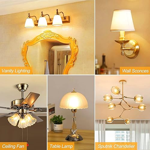 Miniatura 8 de Leools Bombilla LED E26, regulable, sin parpadeo, blanco mate, 6 W, blanco cálido, 2700 K, CRI95, 600 lm, equivalente a 60 W, bombilla LED Edison de