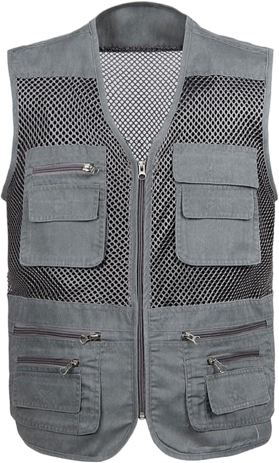 Unisex Lightweight Mesh Fishing Photo Vest Summer Loose