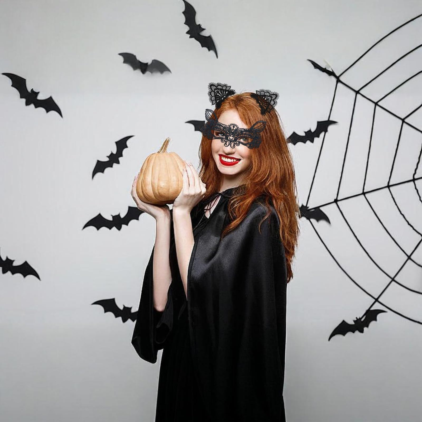 aieieii 10 PCS Halloween Headband Black Masquerade Mask For Women Black Cat Ears Headband Halloween Cat Accessories HalloweeN Headbands For Women HalloWeen Hair Accessories - Image 4
