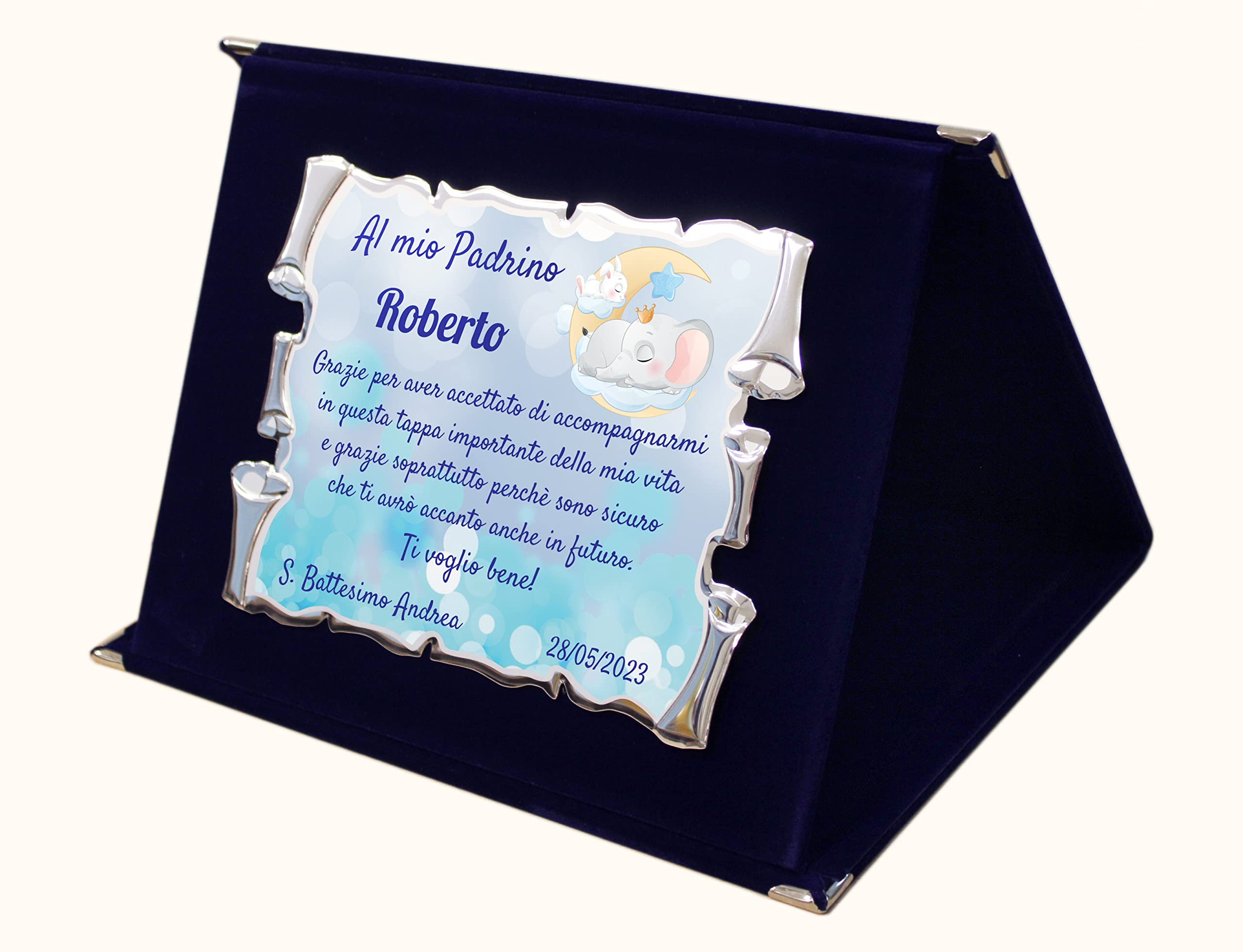 Targa Regalo Per 90&deg; Compleanno - Con Pergamena Dorata E Cofanetto In Velluto 28x21cm | Dedica Speciale