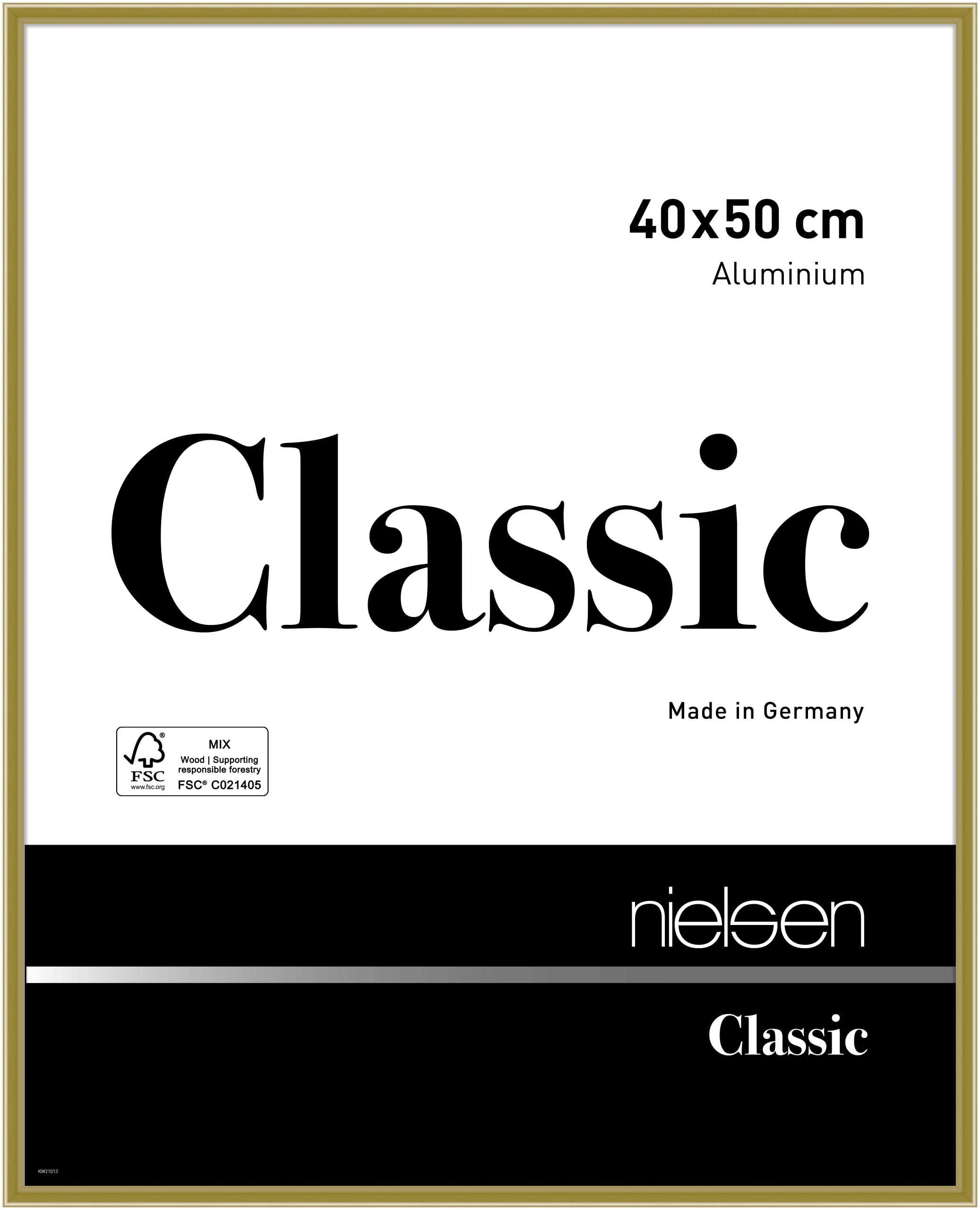 nielsen Classic Aluminium Picture Frame - Polished Gold 40x50cm - with Float Glass and Easy Push-Turn Clips โ image 1