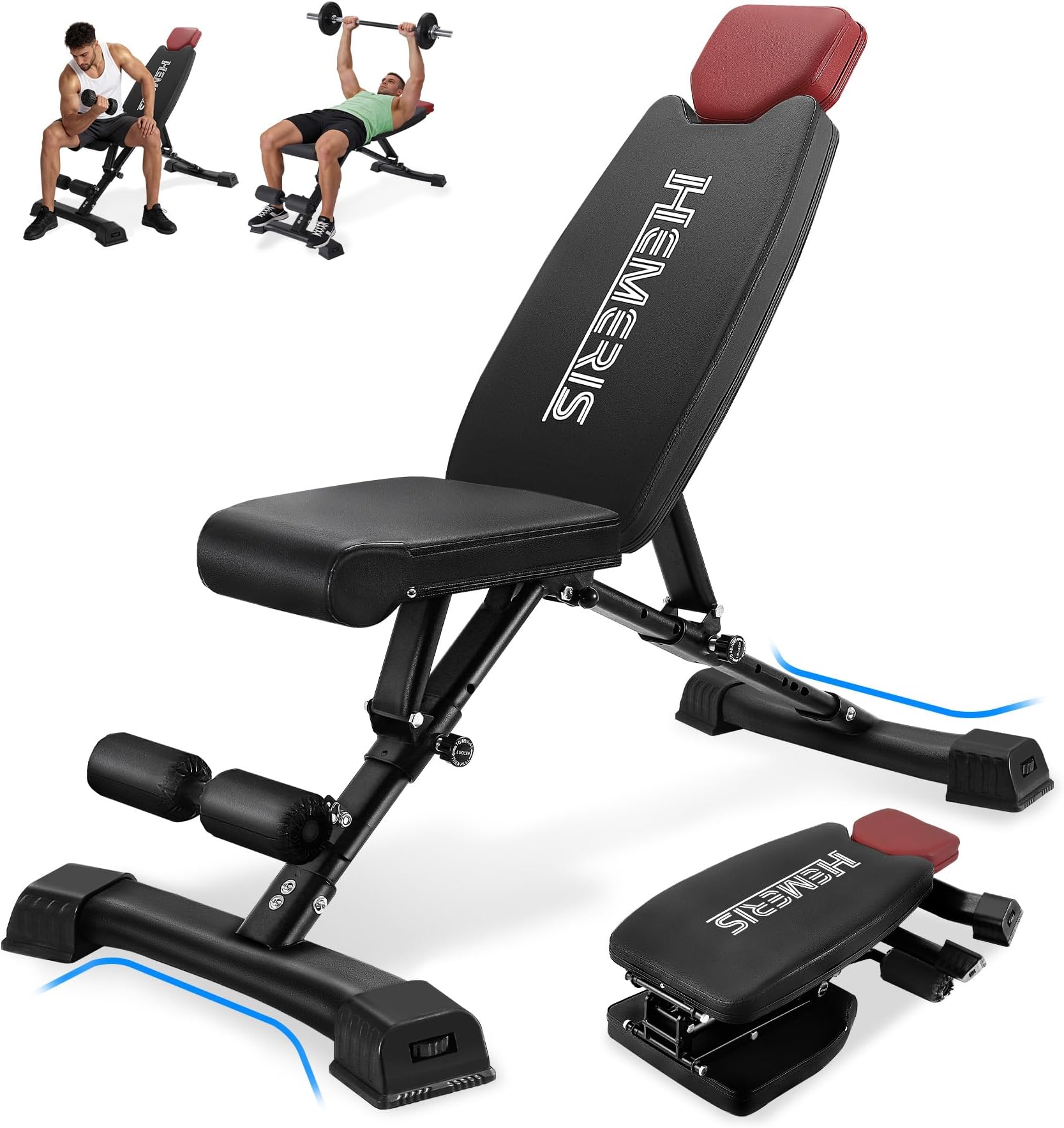 - Adjustable Weight Bench 32 In Backrest, Foldable Workout Bench for home gym 660 LBS Incline/Decline Bench Press Exercise Equipment 85°to -30°FID Strength Weight Training(Black)
