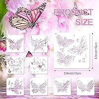 Vista 3 de 25 plantillas de mariposa plantillas de primavera reutilizables de plástico para manualidades con mariposas y plantillas temáticas de dibujo