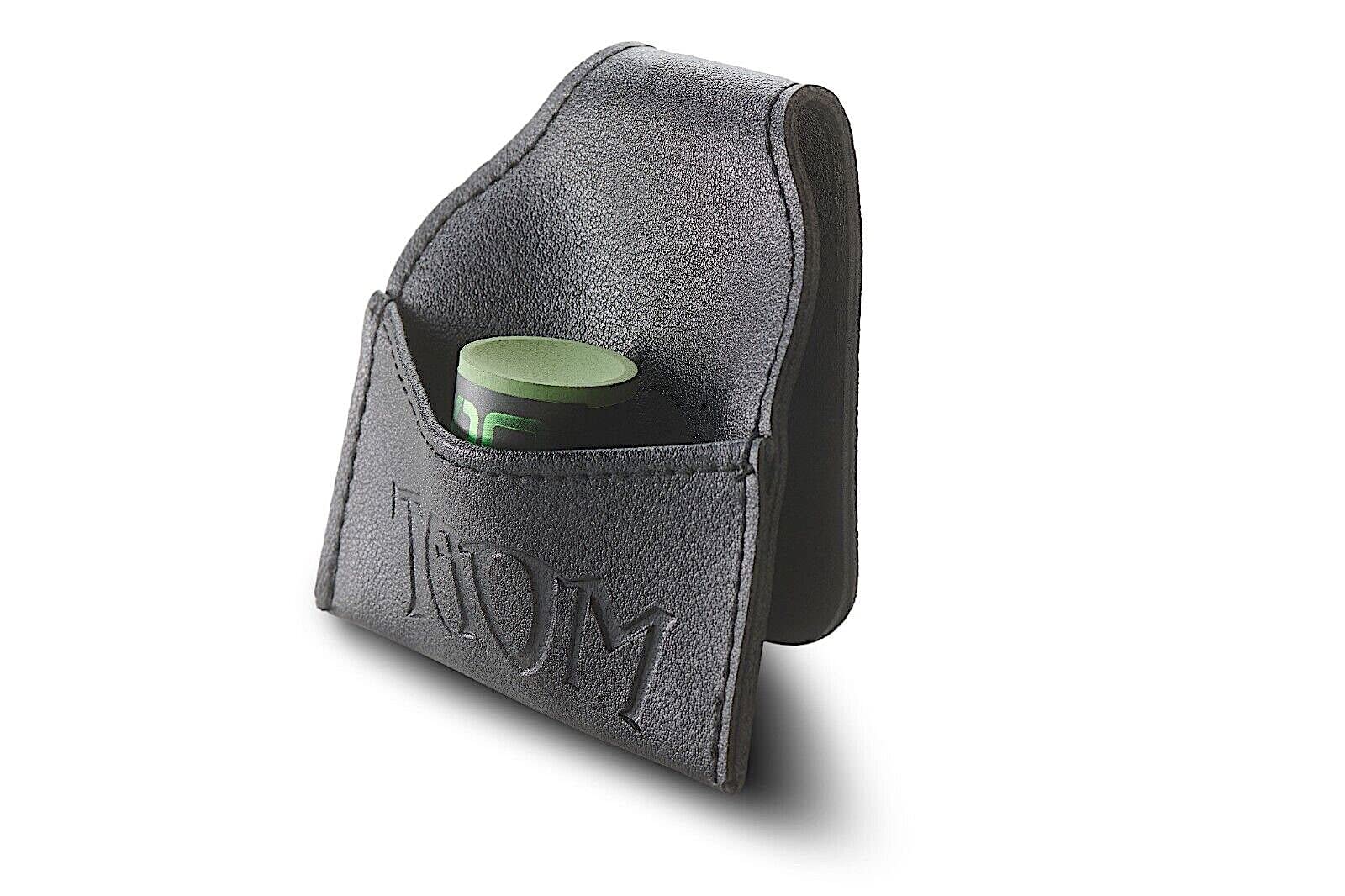Taom TMCH Black Cue Chalk Pouch Bag Leather Billiards Pool Chalk Holder