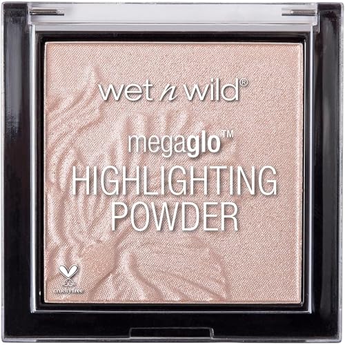 wet n wild MegaGlo Highlighting Powder, Highlighter Makeup, Shimmer Glow, Pink Rose Gold Blossom Glow