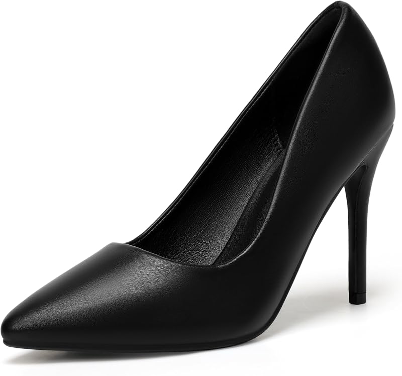IDIFU Zapatos de tacón alto de aguja para mujer, sexy, cerrados, con punta en punta