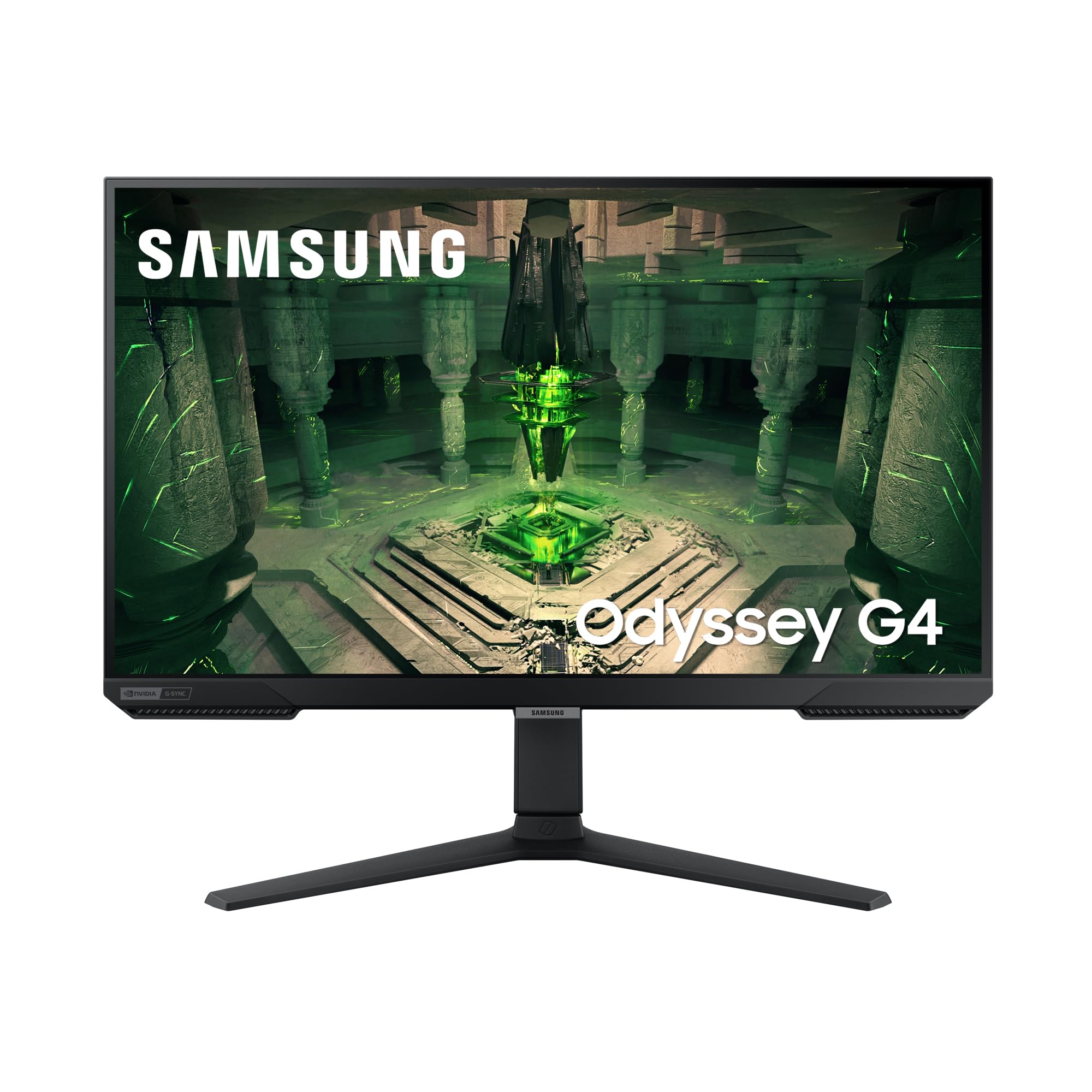 Samsung Odyssey G4B Gaming Monitor LS27BG400EU, 27 Zoll, IPS-Panel, Full HD-Auflösung, AMD FreeSync Premium, G-Sync kompatibel, 1 ms (G/G) Reaktionszeit, Bildwiederholrate 240 Hz, Schwarz