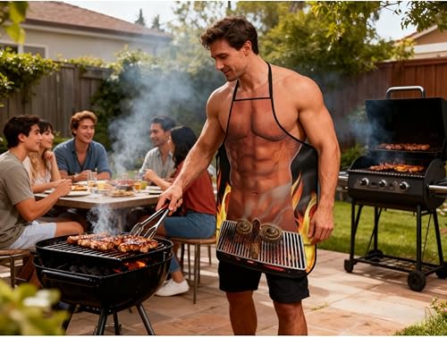 Miniatura 3 de Delantal de cocina para hornear barbacoa para adultos, divertido y lindo delantal de cocina, regalo novedoso para hombres y mujeres, disfraz de