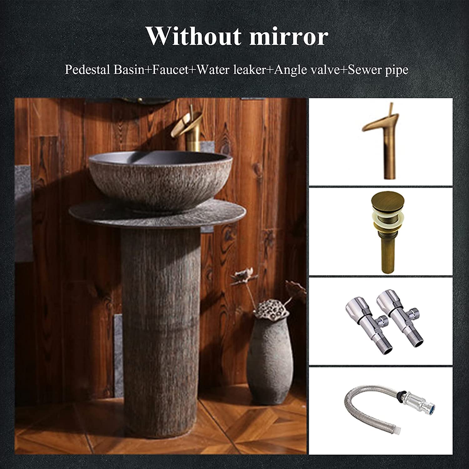 Amazon | 独立式 洗面ボウル 豪華の洗面台セット 農舎風のアート