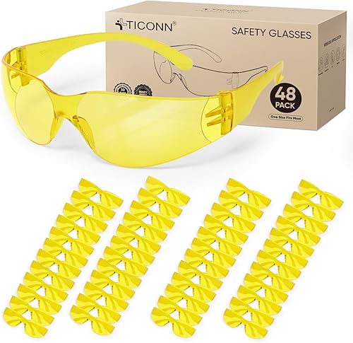 Miniatura 16 de TICONN Gafas de seguridad transparentes para hombres, gafas protectoras resistentes a los arañazos y impactos, cumplen con la norma ANSI Z87.1