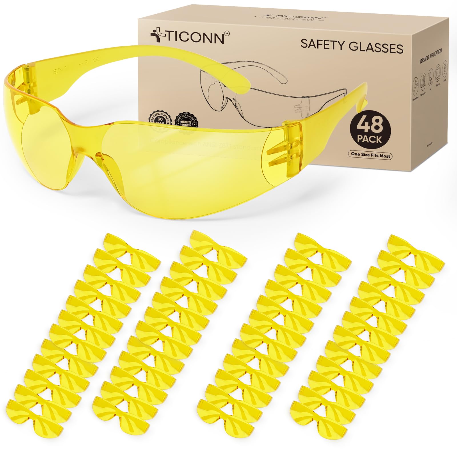 TICONN Clear Safety Glasses for Men & Women, ANSI Z87.1 Safety Goggles — Amazon image 19