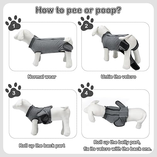 Miniatura 5 de Traje de recuperación de cirugía para perros hembras y hombres, traje corporal esterilizado para perro después de la cirugía, mameluco quirúrgico