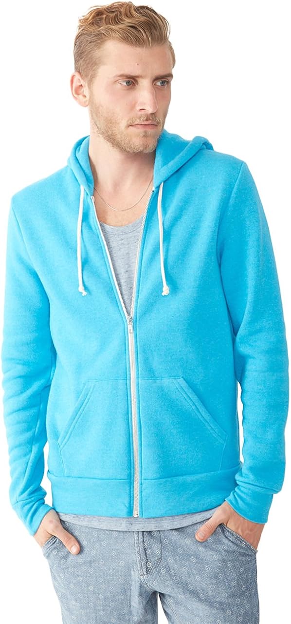 Alternative Men's Rocky Zip Hoodie Sweatshirt Small Vivid Blue