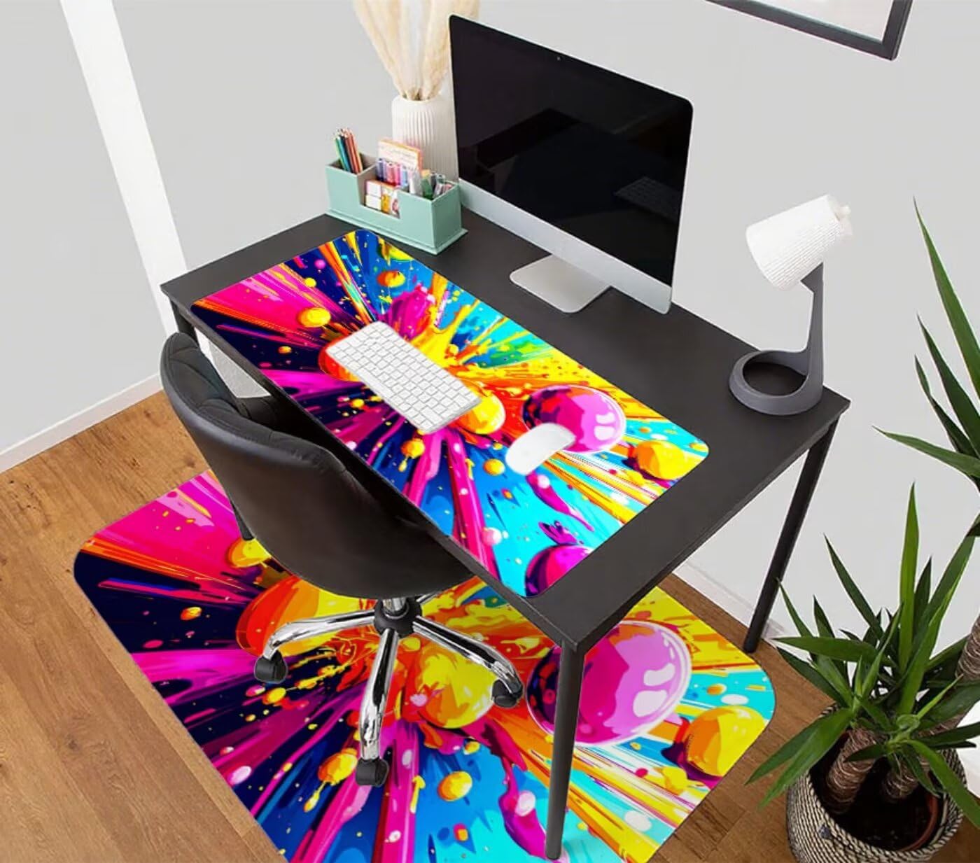 Podkładka pod mysz do gier XXL 1000 x 500 x 3 mm, duża kolorowa podkładka pod mysz do gier XXL z wodoodporną gumą, abstrakcyjny uchwyt na biurko z krawędziami zszyta podkładka pod mysz do pracy, gier