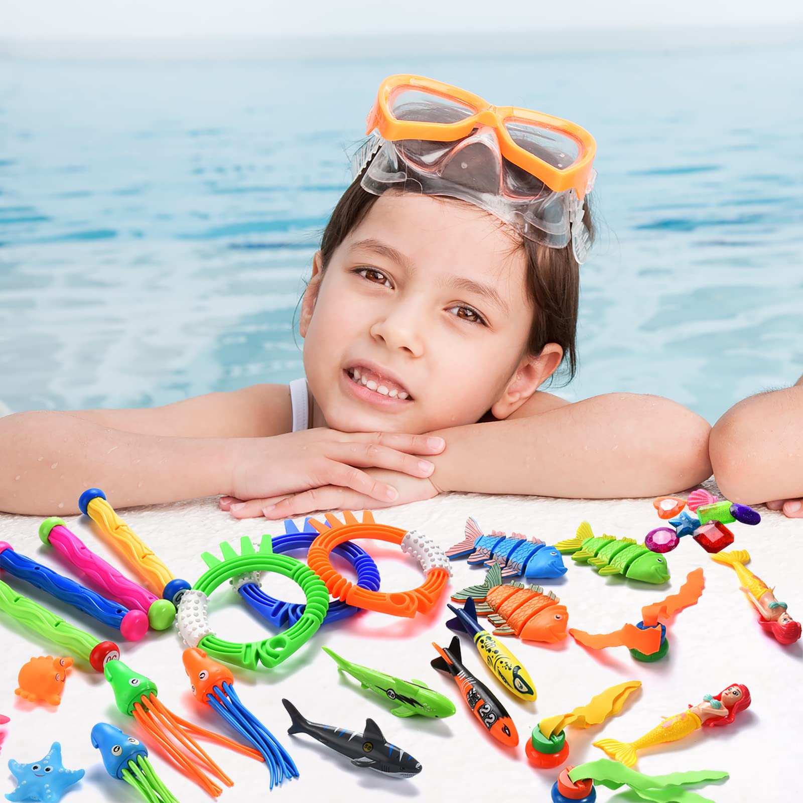 Aros Piscina Para Niños Buceo Juego Buceo Infantil (11 Piezas