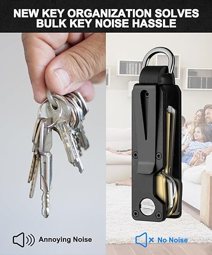 Miniatura 5 de TUXON Key Organizer For Men - Compact Metallic Key Holder Minimalist Innovative Keyholder Smart Keychain Secures 1-5 Keys