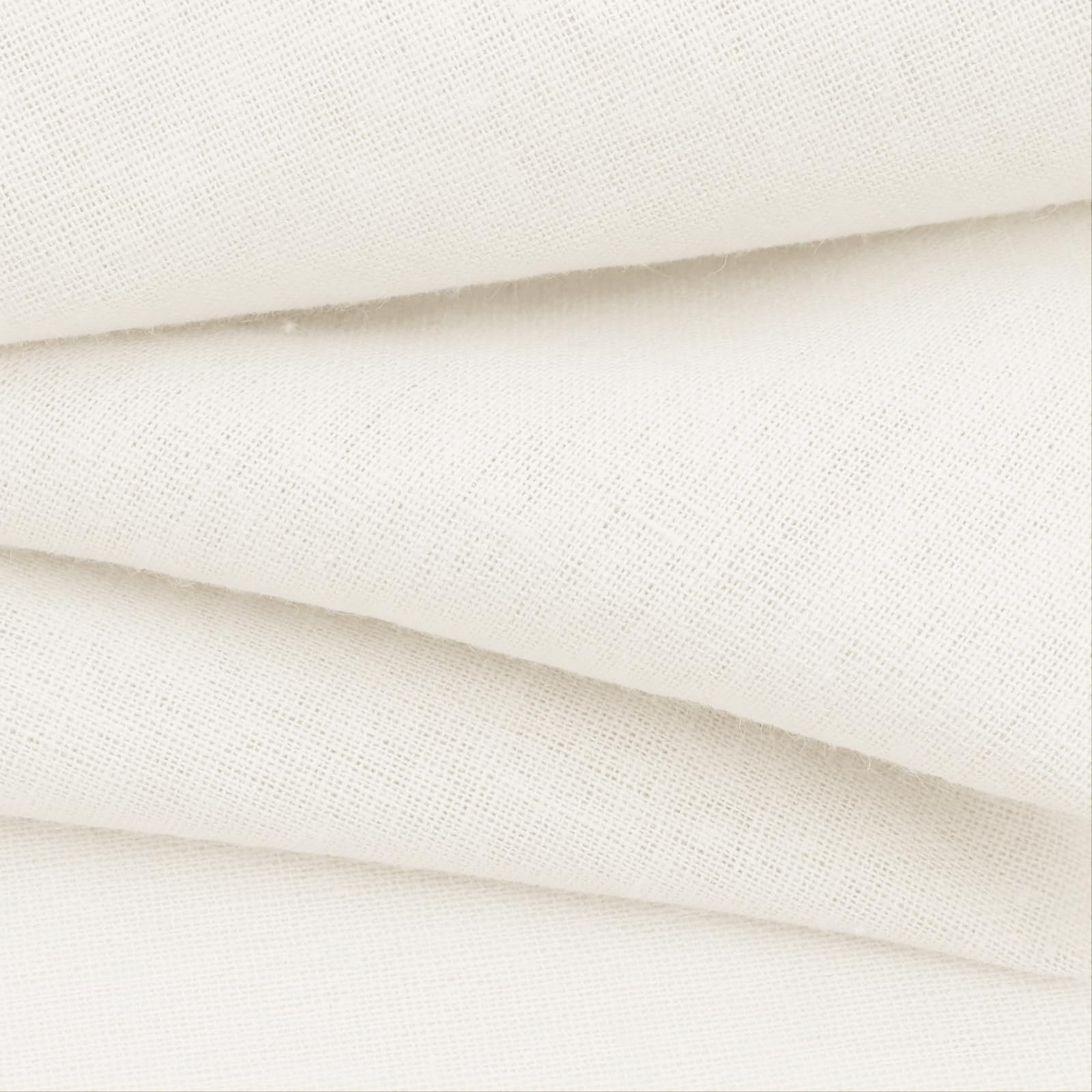 NSGZ White Linen Cotton Fabric Half Yard 61" Wide, Linen Cotton Blend | Breathable 60% Linen 40% Cotton Blend, Durable for Embroidery Tablecloths Sewing, Machine Washable, Softens With Each Wash-image-2
