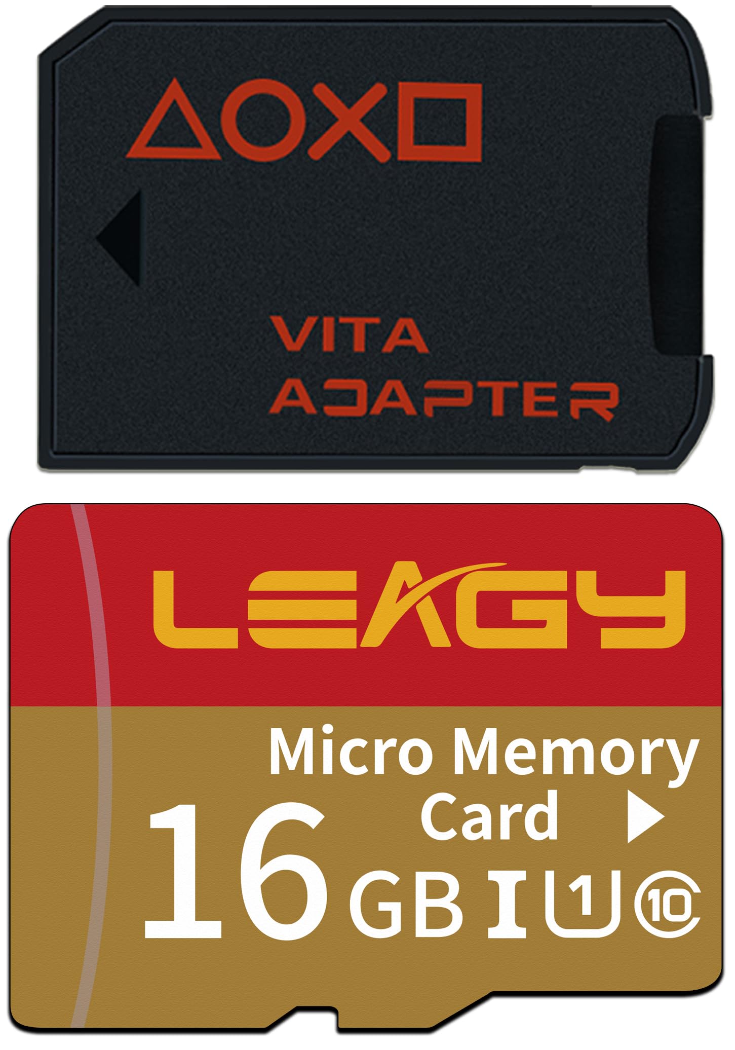 LEAGY Carte de jeu SD2Vita V3.0 PSVita avec carte micro SD 16 Go, carte mémoire flash microSDHC UHS-I haute vitesse avec adaptat