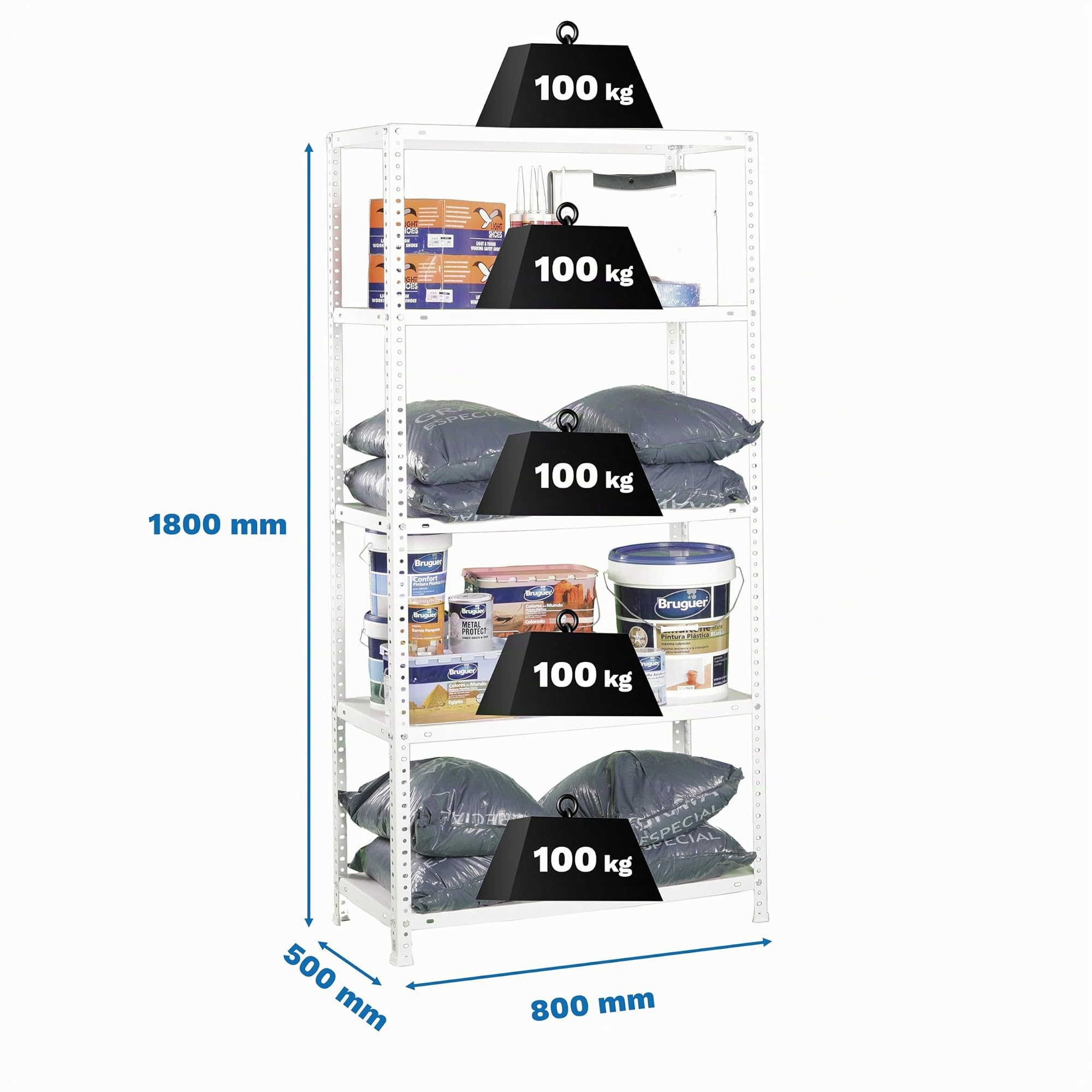 Simon Rack Scaffale metallo 1800x800x500 mm - Comfort