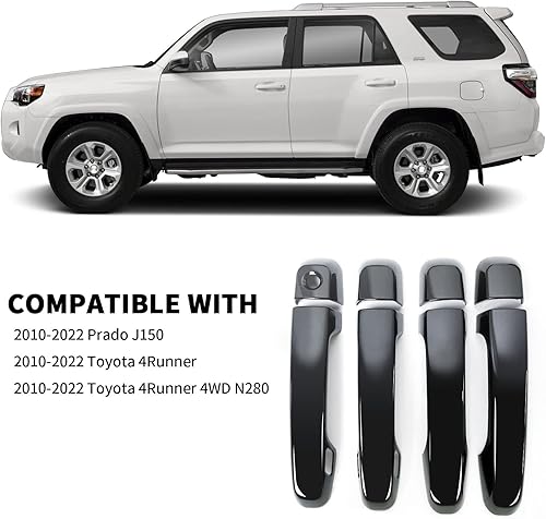 Miniatura 2 de Fundas de manija de puerta compatibles con Toyota 4Runner 4WD N280 Prado J150 2010-2022 2017 2018 2019 2020 2021, accesorios de estilo de automóvil,