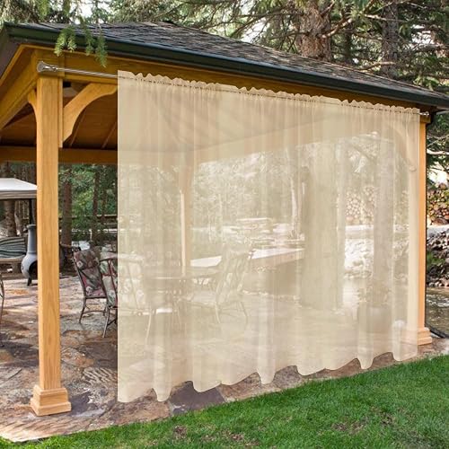 SpaceDresser Voilages imperméables pour terrasse – 2 Panneaux de voilages d'inté