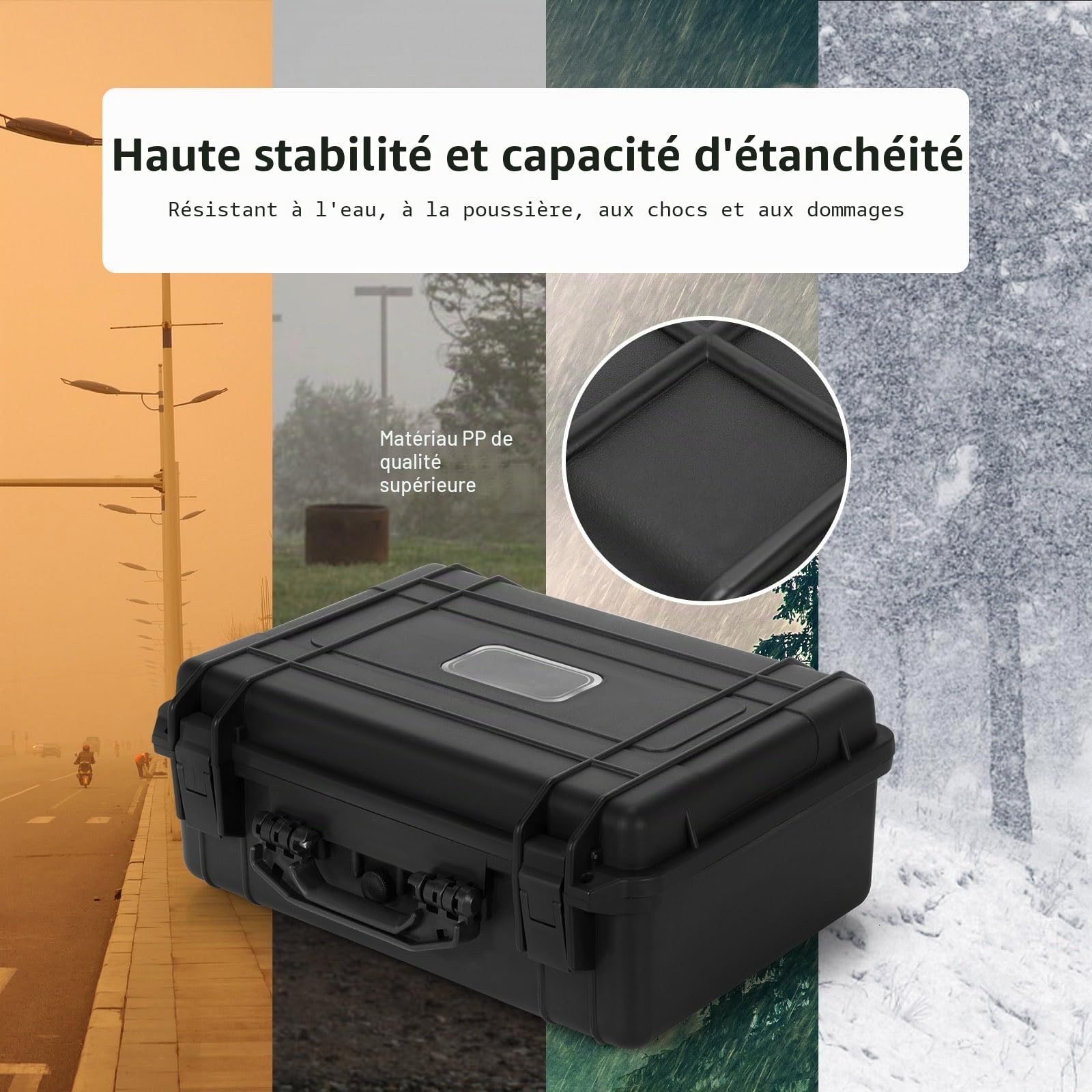 SOARS Malette de Rangement, Valise Étanche avec Mousse Adaptable & Valve de Compensation de Pression, Boîte Rangement Appareil Photo, pour Outils, Gopro, Objectifs & Accessoires (18")