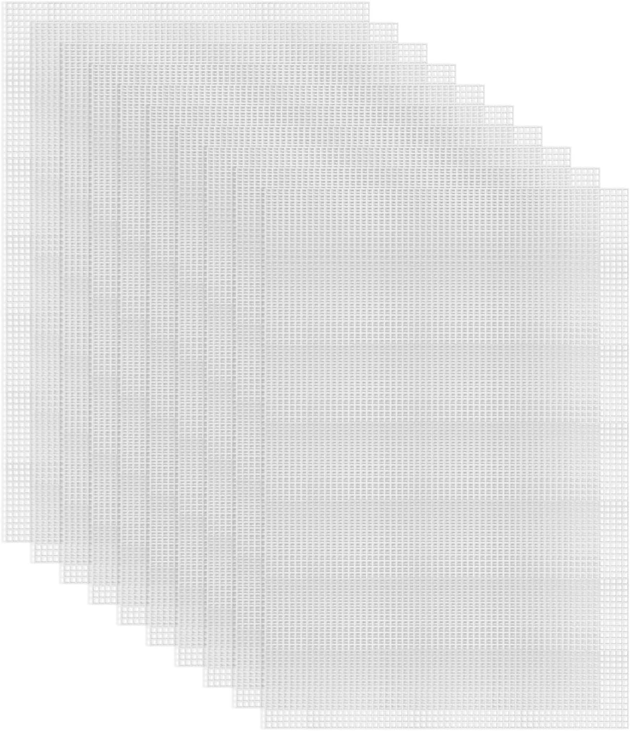10pcs 4 Count Plastic Canvas Sheets,20 X 13 Inches Rigid Transparent Plastic Mesh Sheet, Needlepoint Canvas Sheet for Embroidery, Acrylic Yarn Craft, Knitting and Crochet Projects
