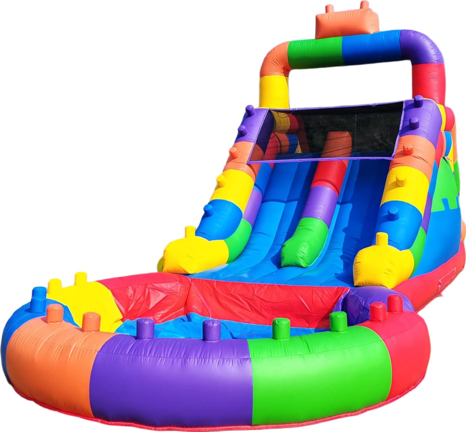26ft(L) Inflatable Water Slide Block Infaltable Waterslide Extra Large for Adults Kids, 100% Heavy Duty Commercial Grade PVC, Reinforced Strength, Rental&Home, 1100w Powerful Blower, Wipeable, Wet/Dry