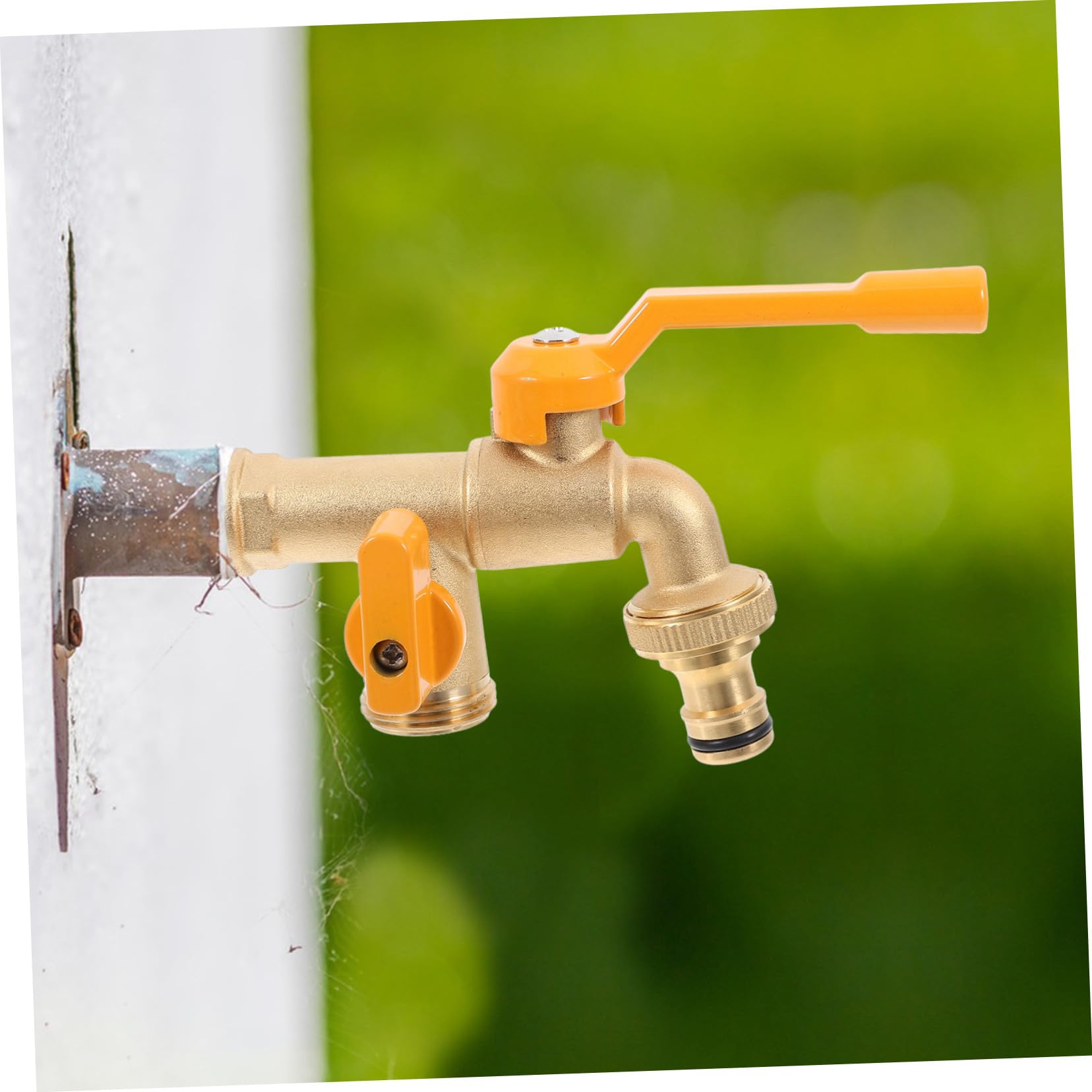 BESTonZON Rubinetto Oro a Due Vie in Ottone da Giardino, Esterno