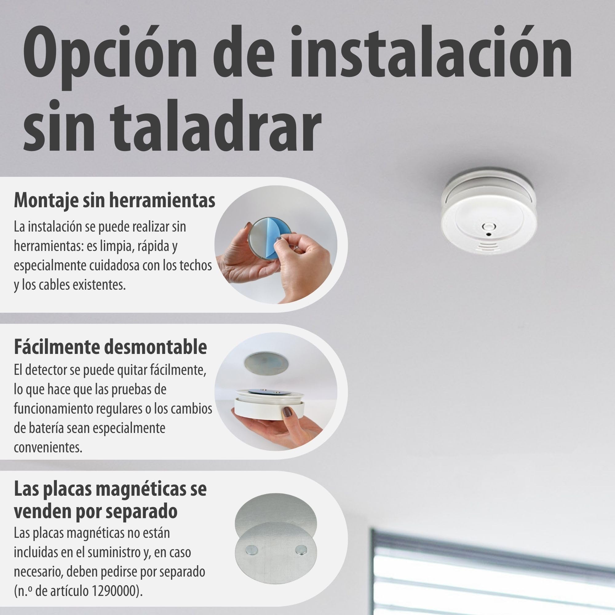 Brennenstuhl Detector de Humo RM C 9010 con Pila reemplazable (Probado según EN 14604, señal de Alarma penetrante, batería reemplazable) Blanco