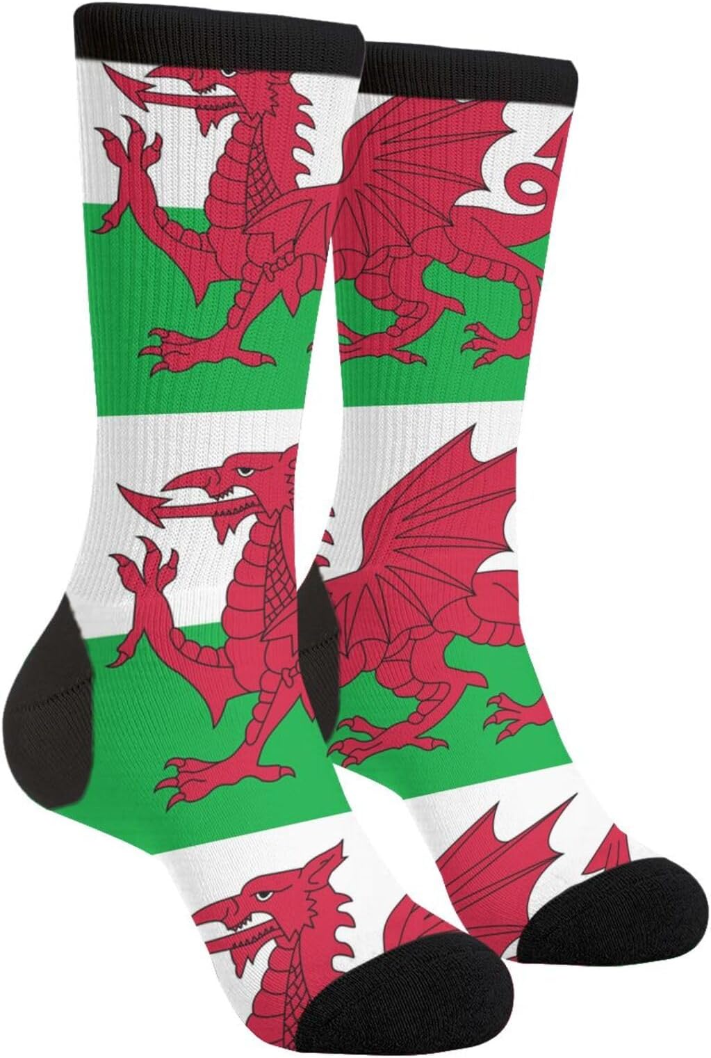 MOLIAN Welsh Dragon Flag Women Men Novelty Socks Funny Crazy Dress Sock