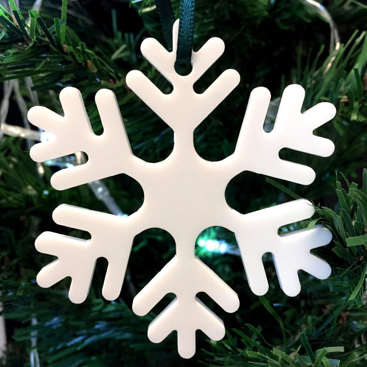 Super Cool Creations Icy Snowflake Christmas Tree Decoration - White - Large 14 cm