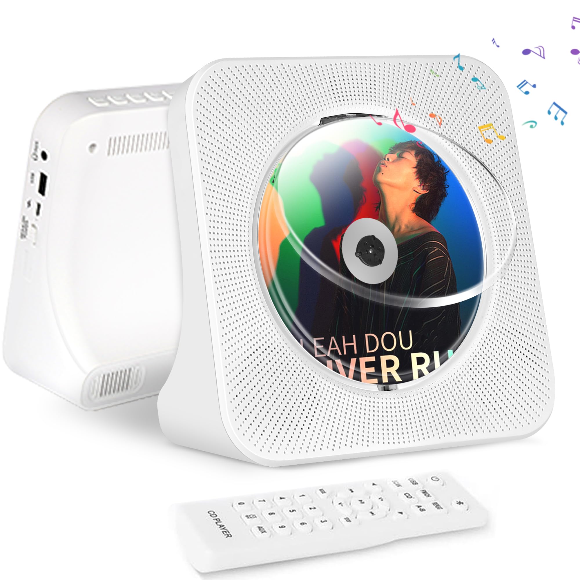 Portable CD Player Bluetooth Desktop CD Player for Home with Timer Built-in HiFi Speakers with LCD Screen Display FM Radio USB Type-c