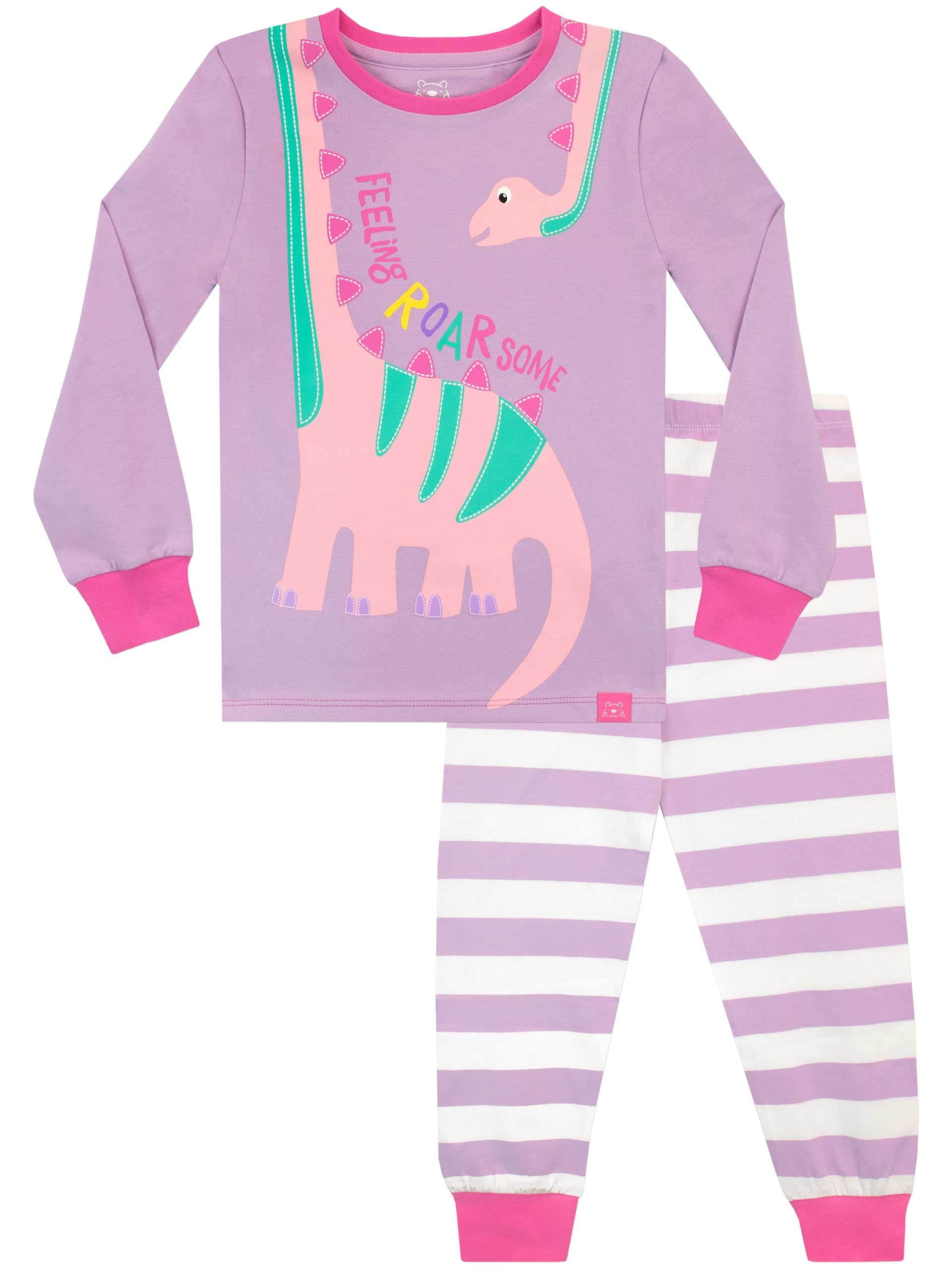 Harry Bear Girls Purple Snug Fit Pyjamas Dinosaur 4-5 Years