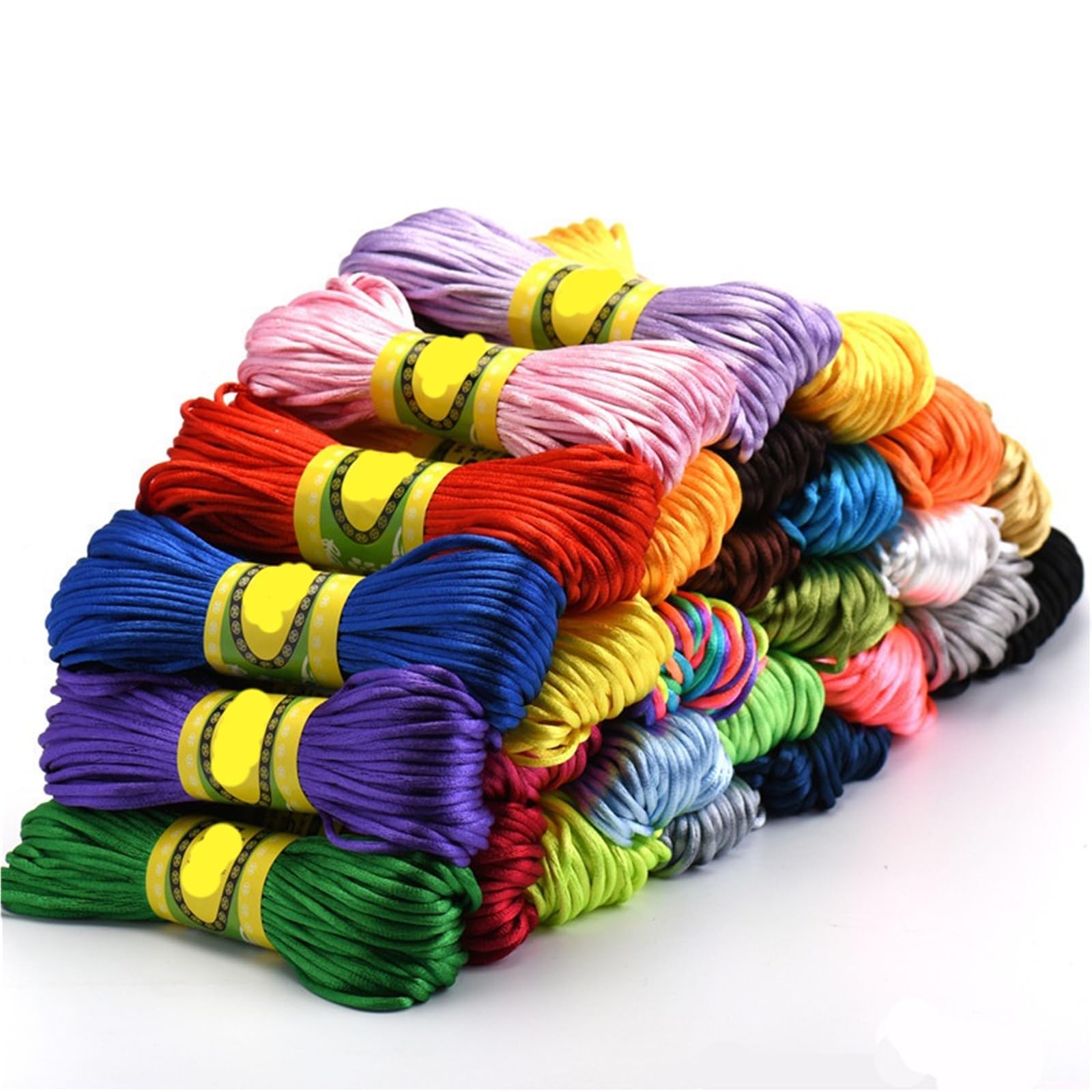 Nylon Cord Thread 10pcs 20Meters/Bundle Of 2.5MM Chinese Knot Polyester Colored No.5 Thread Handmade Woven Rope DIY Jewelry Wire for Making Bracelet, Necklace, Chinese Knot(Army Green)
