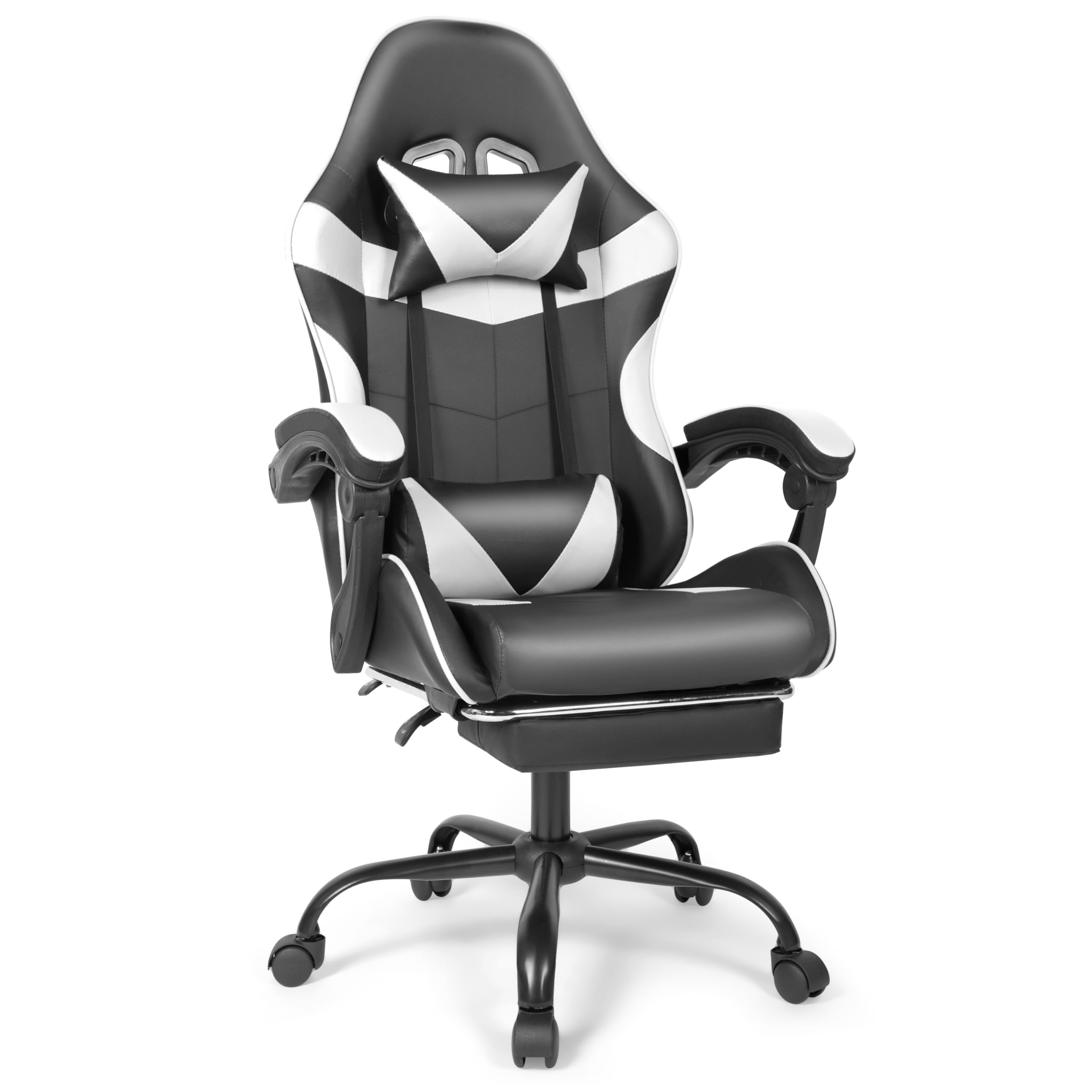 ZABINS Gaming Chair, Ergonomic Computer Chair with 90°-150° Reclining Backrest & Footrest, Headrest & Lumbar Support, 362° Swivel Height Adjustable
