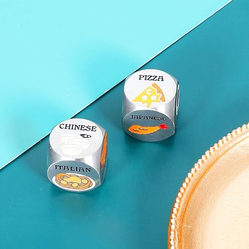 Miniatura 7 de Regalos de noche de cita para novio, novia, día de San Valentín, Navidad, cumpleaños, parejas, decisión de comida, dados de 11 años de plata,