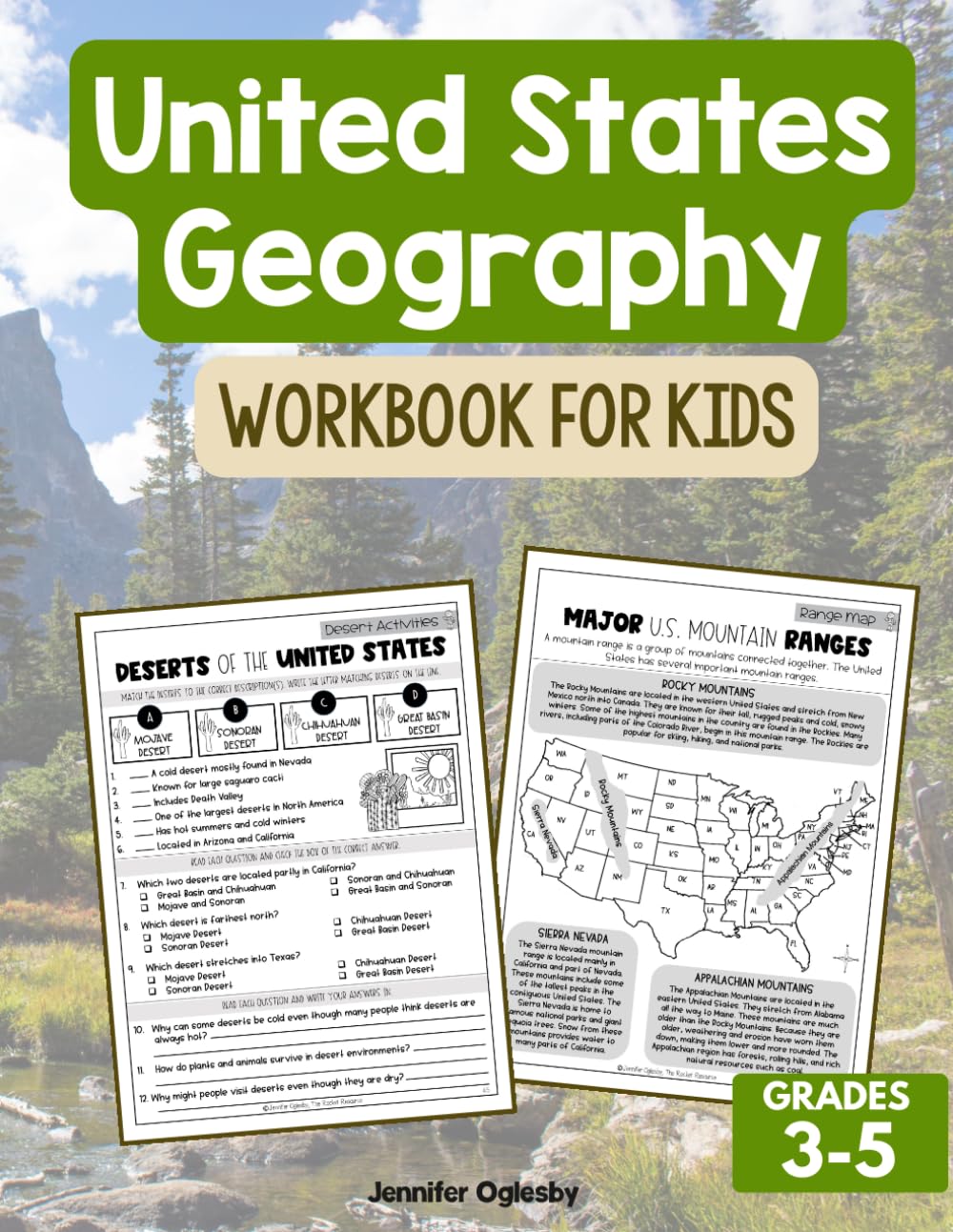 United States Geography Workbook for Kids: Maps, Regions, Landforms, and Landmarks Activities for Grades 3–5