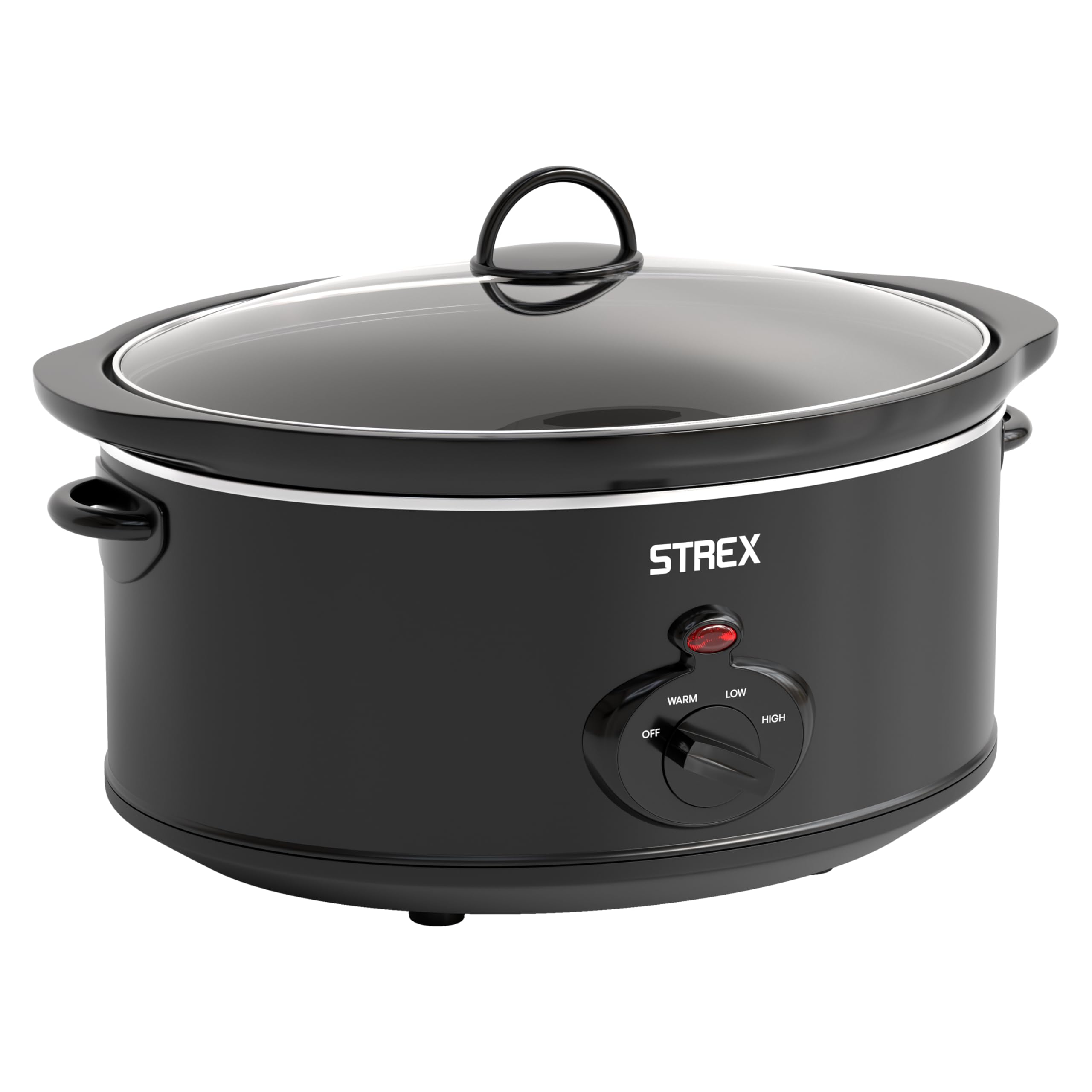 Strex Olla de cocción lenta 3.5L - Sartén interior de cerámica extraíble - Función mantener caliente - olla de cocción lenta - Negro