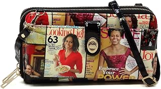 Michelle Obama Magazine Cover Collage Cell Phone Purse Wallet Smartphone Crossbody Wallet Travel Multifunction Phone Case