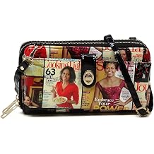 Michelle Obama Magazine Cover Collage Cell Phone Purse Wallet Smartphone Crossbody Wallet Travel Multifunction Phone Case