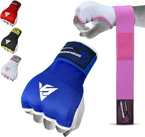 Miniatura 8 de SideWinder Guantes acolchados de gel para boxeo, soporte de muñeca, protector de puño, ideal para artes marciales, artes marciales, muay thai,